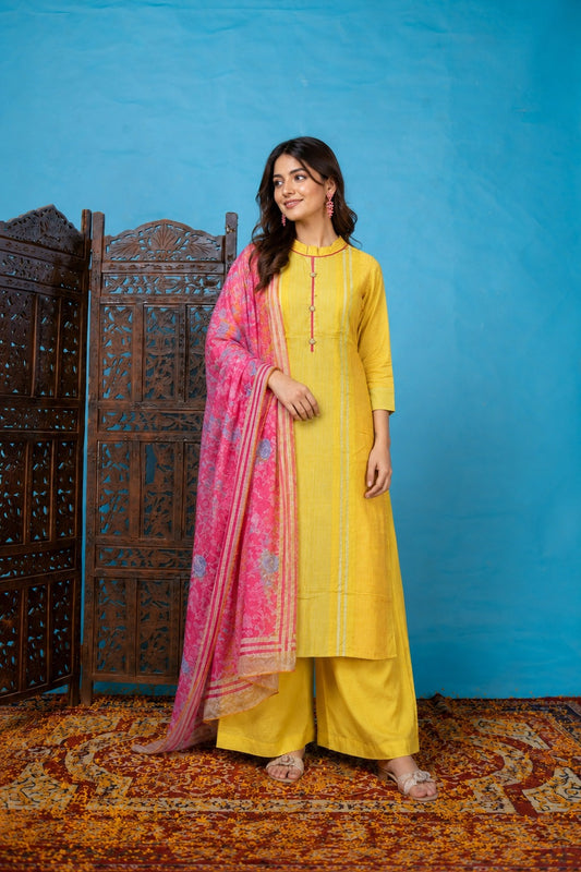 Golden Radiance Women's Kurti Set