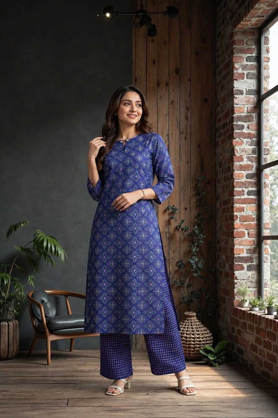 Royal Indigo Women's Kurti Set