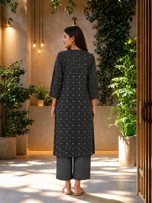 Midnight Charm Women's Kurti Set