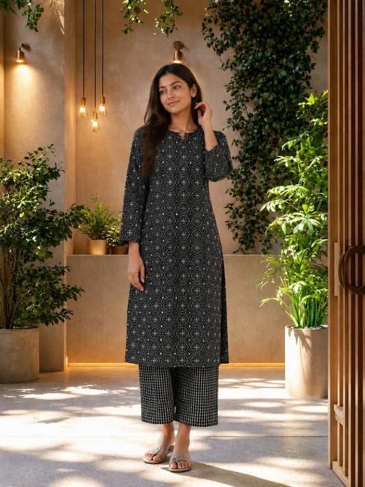Midnight Charm Women's Kurti Set