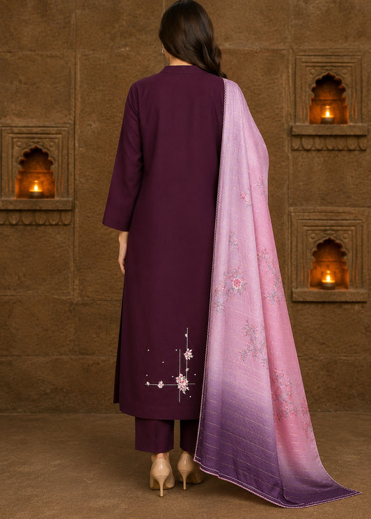 Royal Plum Blossom Women's Kurti Set