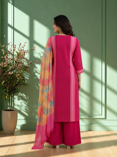 Rani Pink Blossom Women's Kurti Set